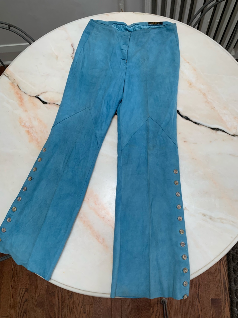 Womens Blue genuine suede vintage Jeans